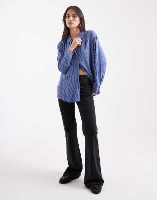 Vero Moda Vero Moda long sleeve shirt in mid blue and white stripe