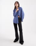 [Vero Moda] Vero Moda long sleeve shirt in mid blue and white stripe S Marlin Selma/White