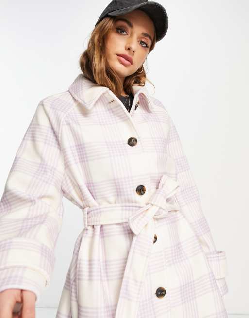 Vero moda check 2025 double breasted tailored coat