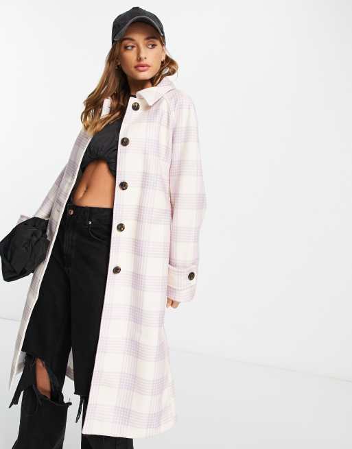 Vero moda check 2025 double breasted tailored coat