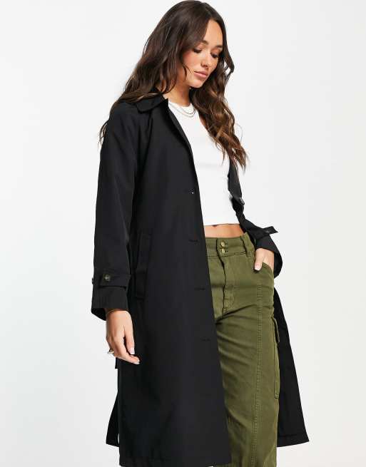 Asos trench sale coat black