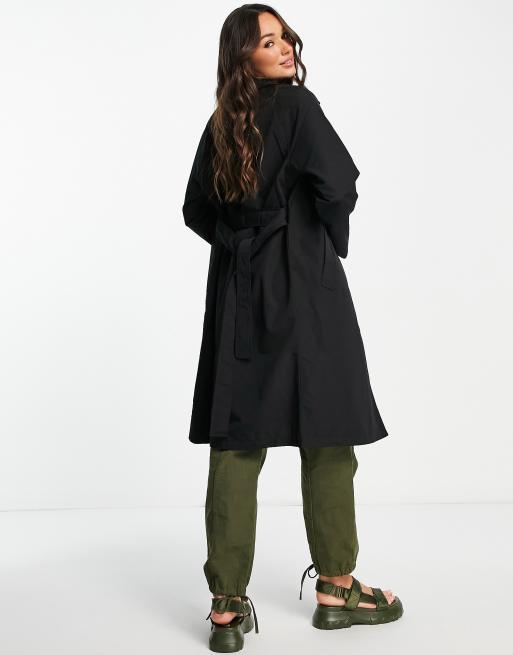 Vero moda long 2025 sleeve self tie coat