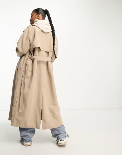 Stone Premium Woven Hooded Trench Coat