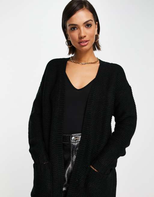 steak verwijderen Varen Vero Moda longline cardigan in black | ASOS