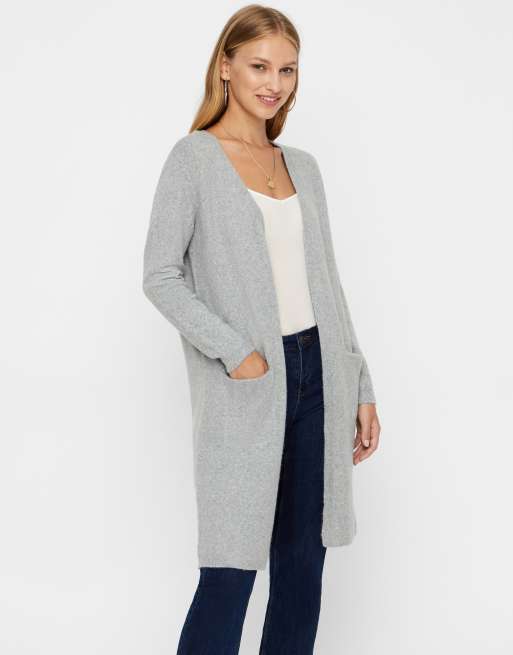 parachute Buitengewoon talent Vero Moda longline cardigan in gray | ASOS