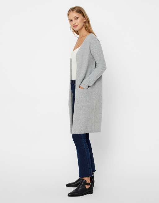 Grey Long Line Pocket Wool Cardigan, WHISTLES