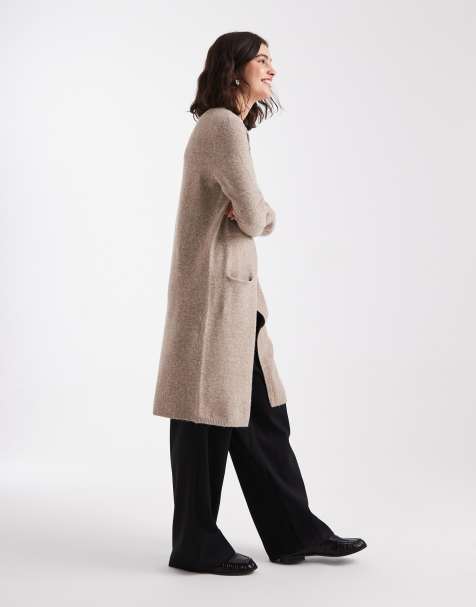 Vero Moda longline chuck on cardigan in beige melange - view 1
