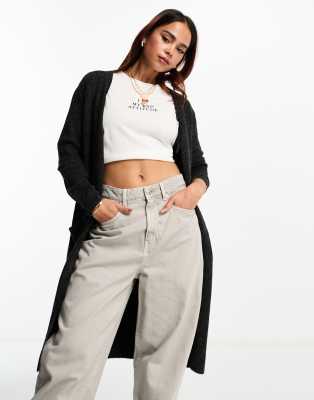 Vero Moda Longline Chuck On Cardigan In Black
