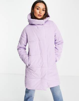 purple hooded coat