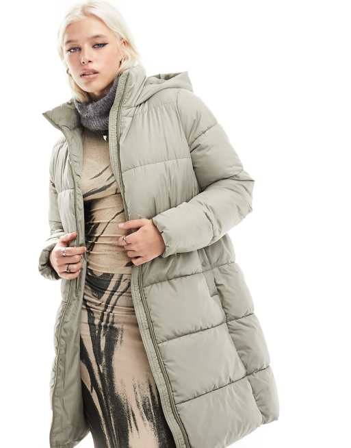 Womens puffer hot sale longline coat