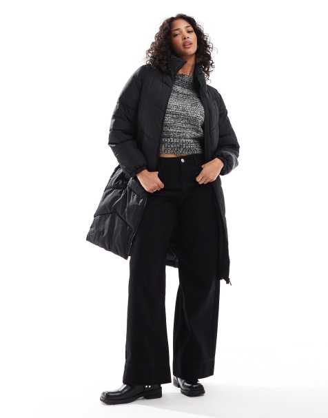 Vero Moda longline padded coat in black - view 1