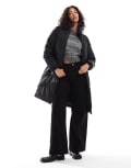 [Vero Moda] Vero Moda longline padded coat in black L Black