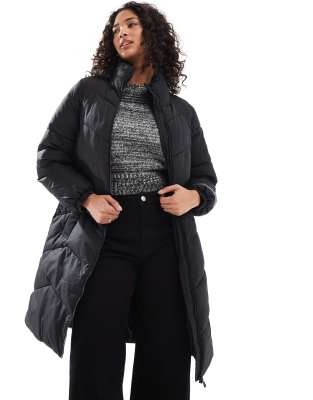 Vero Moda Longline Padded Coat In Black