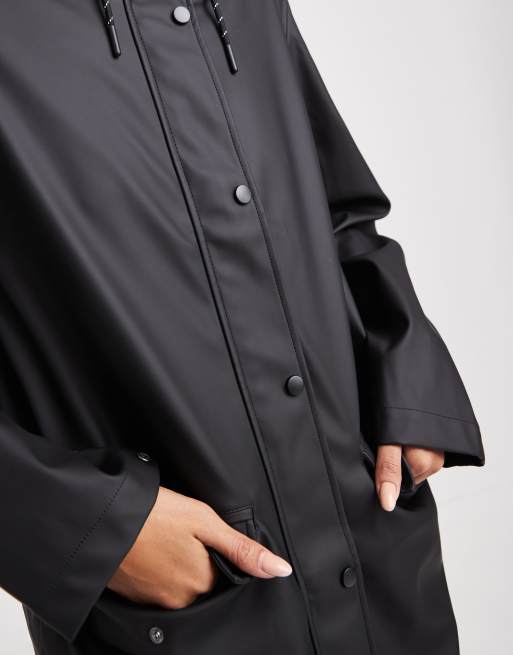 Vero Moda – Longline-Regenjacke in Schwarz mit Kapuze, 3 von 4