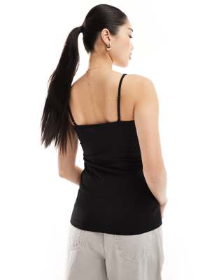 Vero Moda Longline Soft Cami Top In Black