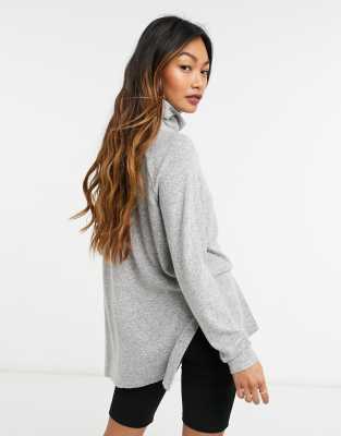 roll neck jumper with side slits