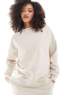 Vero Moda - Longline-Sweatshirt in Hellbeige mit Oversize-Passform-Neutral