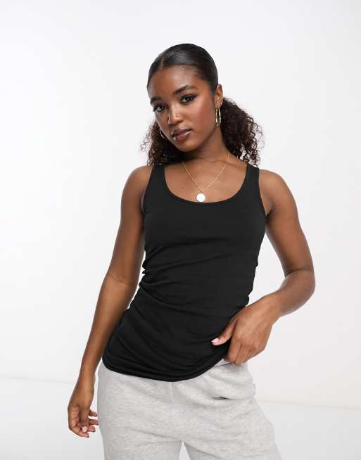 ヴェロモーダ Vero Moda 【 Tank Top Women 】 ファッション レディースファッション トップス タンクトップ レディー Vero Moda longline tank top in black | ASOS