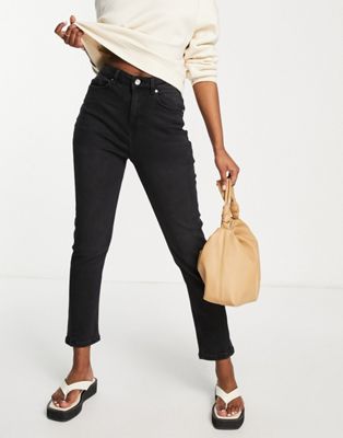 Vero Moda loose fit mom jeans in black - ASOS Price Checker