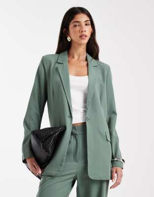 Vero Moda loose fit tailored blazer co-ord in green