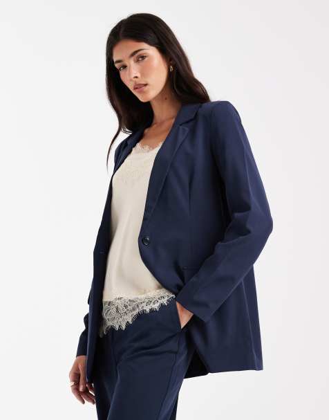 Vero Moda loose fit tailored blazer co-ord in navy