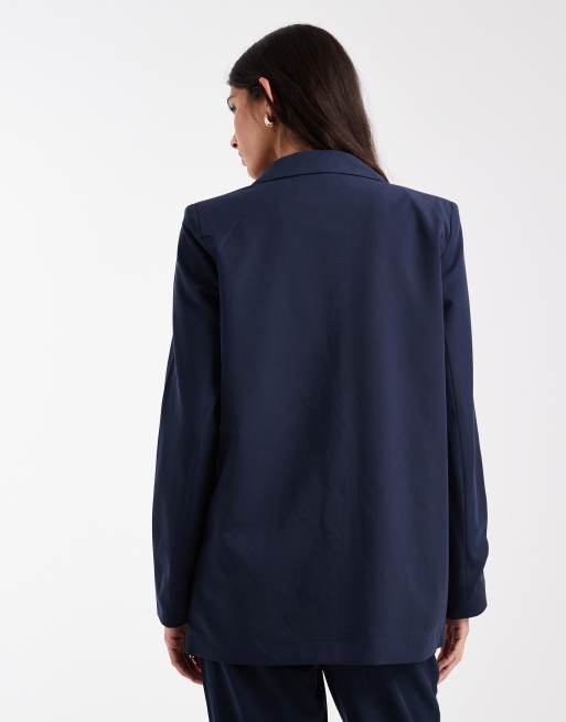 Vero Moda loose fit tailored blazer co-ord in navy, 2 of 4