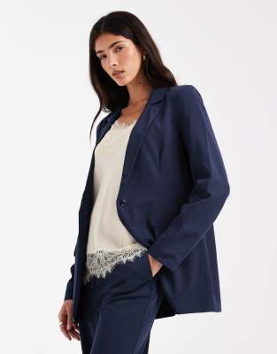 Vero Moda Loose Fit Tailored Blazer In Blue