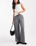 [Vero Moda] Vero Moda loose pull on pants in salt and pepper marl-Black XS Black Marl