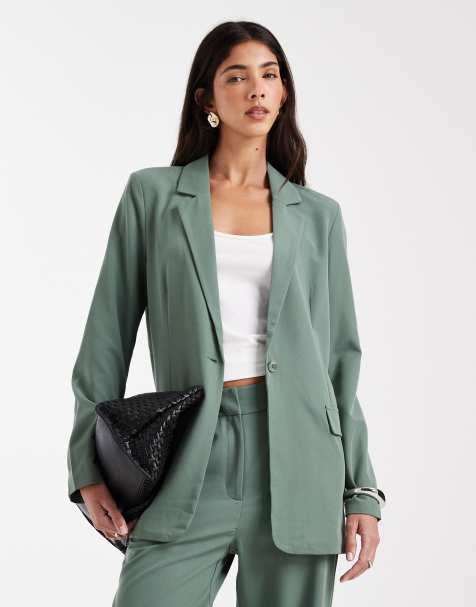 Vero Moda - Losvallende elegante blazer in groen, deel van co-ord set - view 1