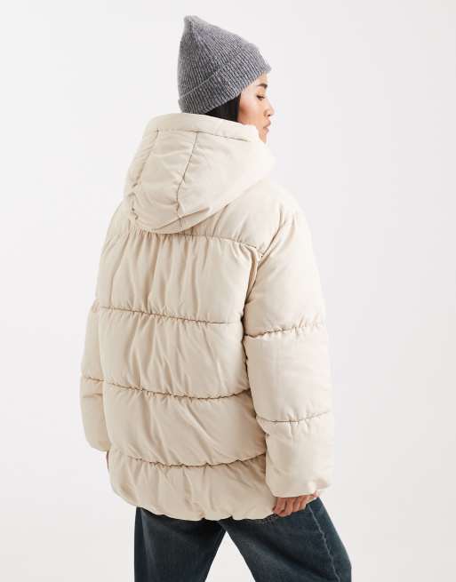 Vero Moda Luxe oversized puffer coat in cream ASOS