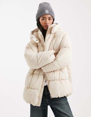 Vero Moda - Luxuriöser Oversize-Steppmantel in Cremeweiß-Neutral