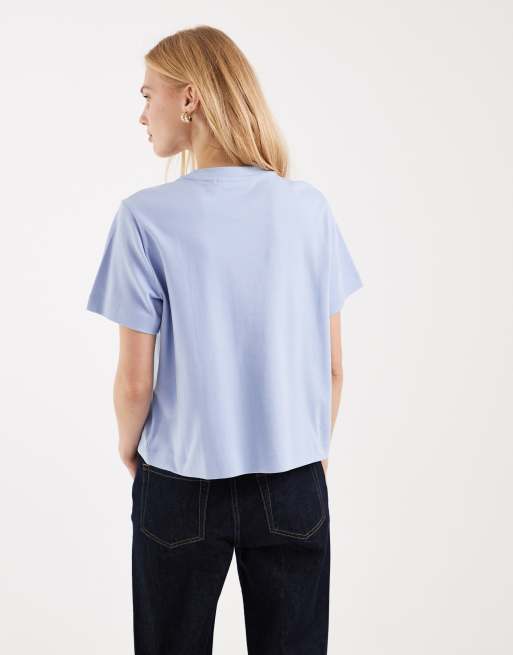 Vero Moda - Lyseblå oversized T-shirt med firkantet pasform og 'Coffee Lover'-print, 3 af 4