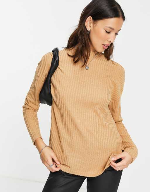 Vero Moda - Maglione accollato color cuoio