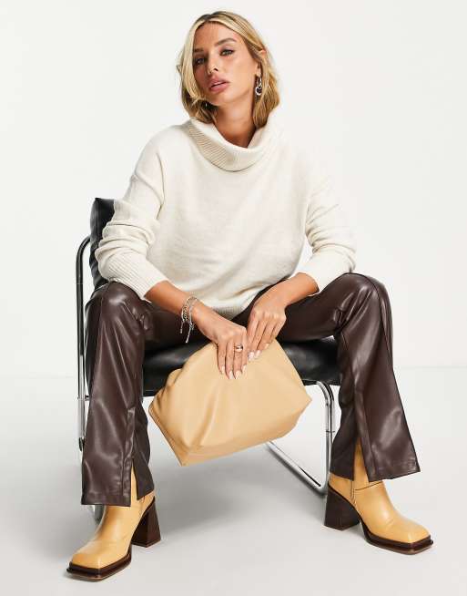 Vero Moda - Maglione con collo alto color crema, 4 di 4