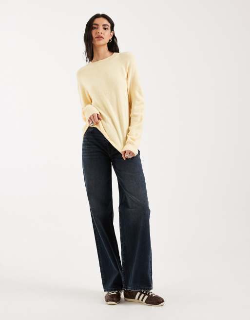 Vero Moda - Maglione lavorato con scollo rotondo giallo oro mélange, 3 di 4