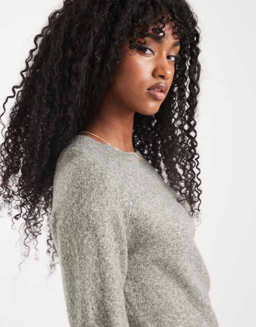 Vero Moda - Maglione lavorato con scollo rotondo verde foglia mélange, 3 di 4