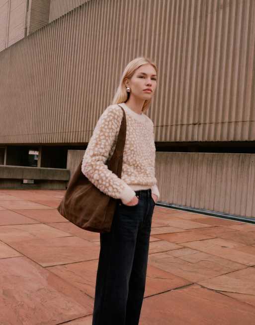 Vero Moda maglione lavorato morbido e soffice con stampa cervi in crema mélange, 2 di 5