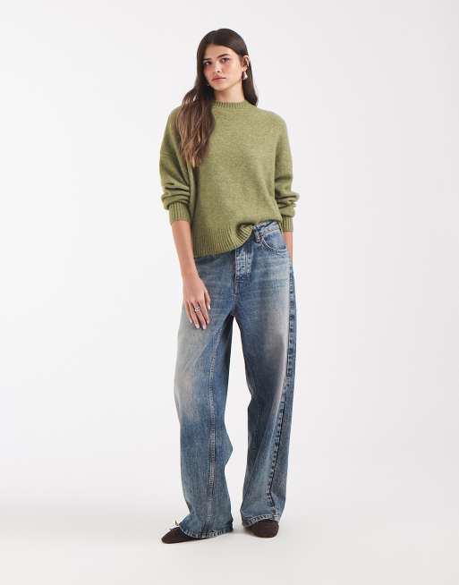 Vero Moda maglione morbido con scollo rotondo in verde muschio, 2 di 4
