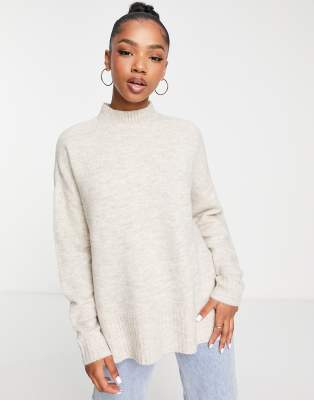 Vero Moda longline jumper in cream  - ASOS Price Checker