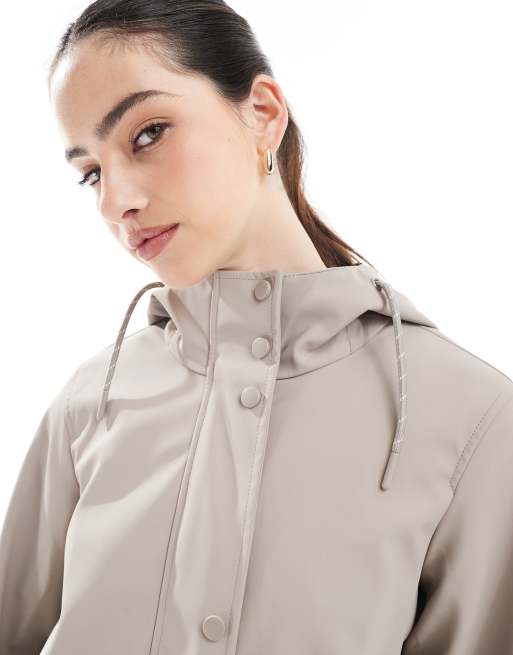 Vero Moda - Månestensfarvet regnjakke med hætte, 3 af 4