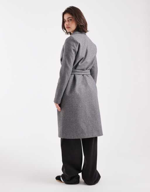 Vero Moda - Manteau habillé mi-long avec ceinture - Gris moyen chiné, 3 de 4