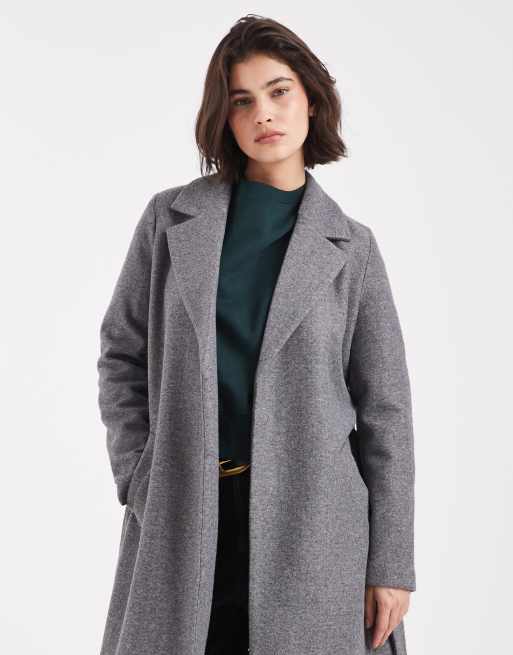Vero Moda - Manteau habillé mi-long avec ceinture - Gris moyen chiné, 4 de 4