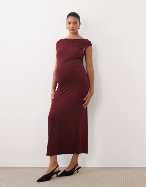 Vero Moda Maternity ärmelloses Maxikleid mit Twist-Detail in Burgunderrot - view 1