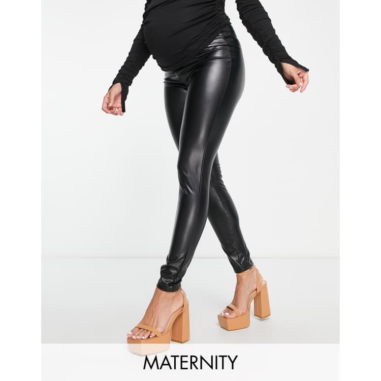 Naked Wardrobe vinyl leggings in black