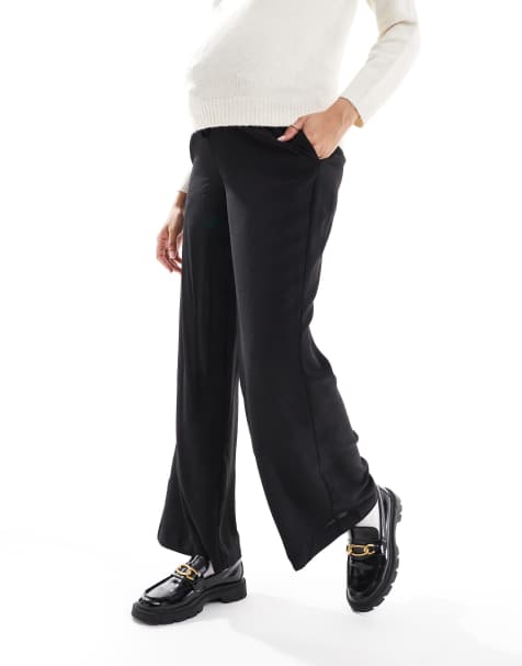 Vero Moda Maternity relaxed tailored trousers in black