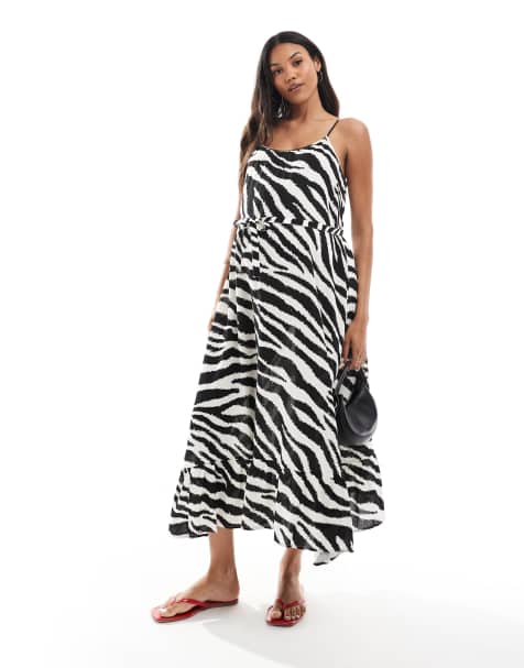 Vero Moda Maternity - Easy - Ankellang cami-kjole med rynker og zebraprint - view 1