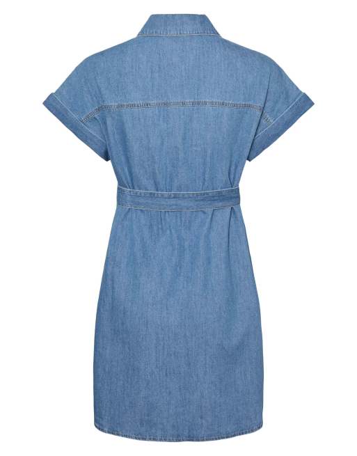 Vero Moda Maternity jeansklänning i mellanblå denim, 7 av 7