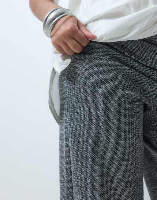 Vero Moda Maternity jerseybukser med brede ben i sort salt og peber, 3 af 5