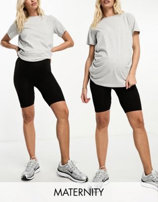 Vero Moda Maternity 2 pack over the bump seamless legging shorts in black - ASOS Price Checker