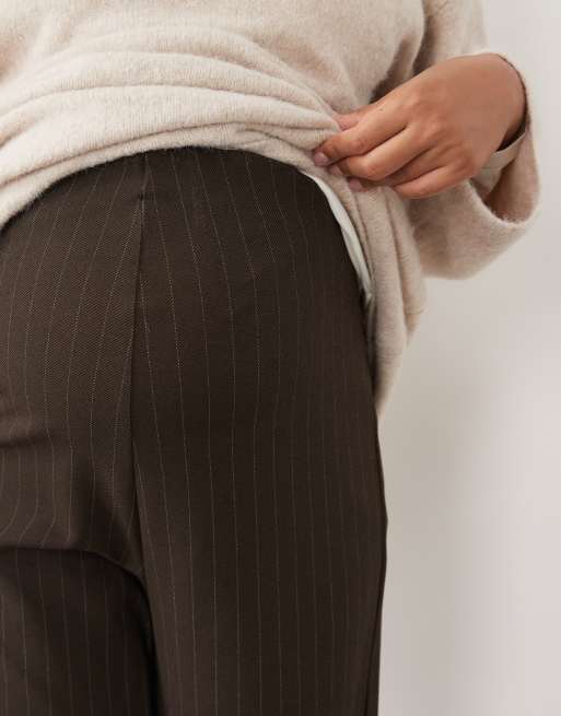 Vero Moda Maternity pantalon large en jersey à rayures chocolat et crème, 5 de 5